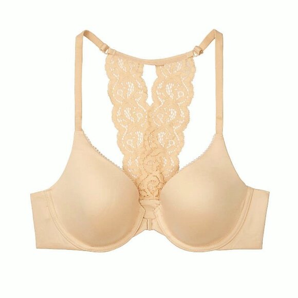 38DD Victoria Secret BODY BY VICTORIA Lined full bra Front Close Racerback cream - Picture 2 of 5